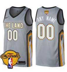 Men's Nike Cleveland Cavaliers Customized Swingman Gray 2018 NBA Finals Bound NBA Jersey - City Edition
