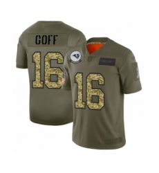 Men's Los Angeles Rams #16 Jared Goff 2019 Olive Camo Salute to Service Limited Jersey