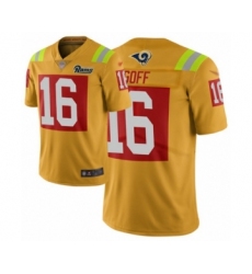 Women's Los Angeles Rams #16 Jared Goff Limited Gold City Edition Football Jersey