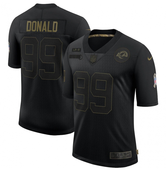 Men's Los Angeles Rams #99 Aaron Donald Black Nike 2020 Salute To Service Limited Jersey