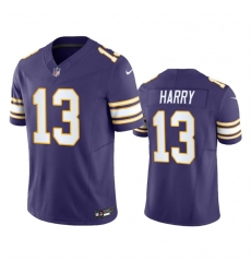 Men's Minnesota Vikings #13 N'Keal Harry Purple 2023 F.U.S.E. Throwback Vapor Untouchable Limited Football Stitched Jersey