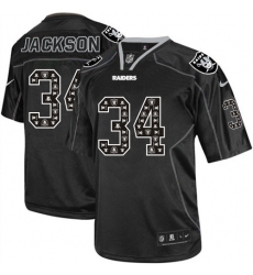 Men's Nike Oakland Raiders #34 Bo Jackson Elite New Lights Out Black NFL Jersey