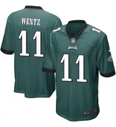 Men's Nike Philadelphia Eagles #11 Carson Wentz Game Midnight Green Team Color NFL Jersey