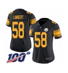 Women's Pittsburgh Steelers #58 Jack Lambert Limited Black Rush Vapor Untouchable 100th Season Football Jersey Women's Pittsburgh Steelers #58 Jack Lambert Limited Black Rush Vapor Untouchable 100th Season Football Jersey