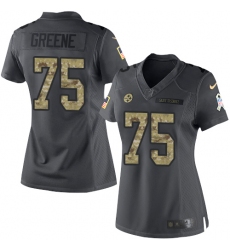 Women's Nike Pittsburgh Steelers #75 Joe Greene Limited Black 2016 Salute to Service NFL Jersey