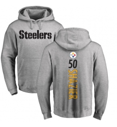 NFL Nike Pittsburgh Steelers #50 Ryan Shazier Ash Backer Pullover Hoodie