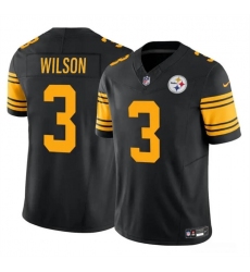 Men's Pittsburgh Steelers #3 Russell Wilson Black 2024 F.U.S.E.Color Rush Limited Football Stitched Jersey