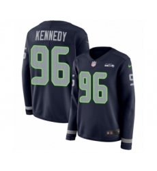 Women's Nike Seattle Seahawks #96 Cortez Kennedy Limited Navy Blue Therma Long Sleeve NFL Jersey Women's Nike Seattle Seahawks #96 Cortez Kennedy Limited Navy Blue Therma Long Sleeve NFL Jersey