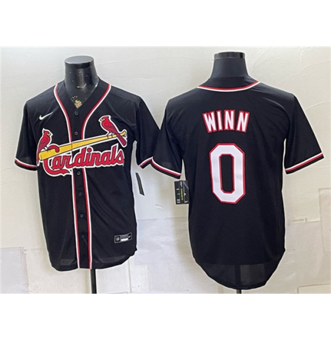 Men's St. Louis Cardinals #0 Masyn Winn 2026 Fashion Replica Black Out Stitched Baseball Jersey