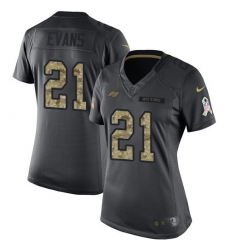 Women's Nike Tampa Bay Buccaneers #21 Justin Evans Limited Black 2016 Salute to Service NFL Jersey