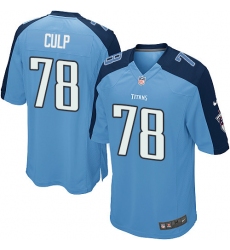 Men's Nike Tennessee Titans #78 Curley Culp Game Light Blue Team Color NFL Jersey