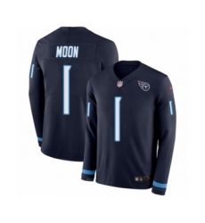 Youth Nike Tennessee Titans #1 Warren Moon Limited Navy Blue Therma Long Sleeve NFL Jersey