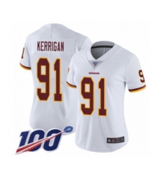 Women's Washington Redskins #91 Ryan Kerrigan White Vapor Untouchable Limited Player 100th Season Football Jersey