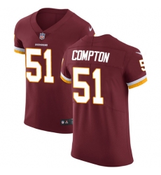 Men's Nike Washington Redskins #51 Will Compton Elite Burgundy Red Team Color NFL Jersey