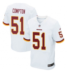 Men's Nike Washington Redskins #51 Will Compton Elite White NFL Jersey