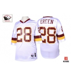 Mitchell and Ness Washington Redskins #28 Darrell Green White Authentic Throwback NFL Jersey