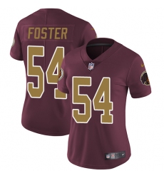 Women's Nike Washington Redskins #54 Mason Foster Elite Burgundy Red/Gold Number Alternate 80TH Anniversary NFL Jersey