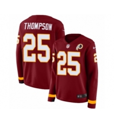Women's Nike Washington Redskins #25 Chris Thompson Limited Burgundy Therma Long Sleeve NFL Jersey
