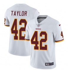 Men's Nike Washington Redskins #42 Charley Taylor White Vapor Untouchable Limited Player NFL Jersey