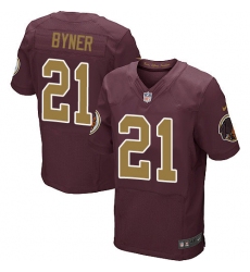 Men's Nike Washington Redskins #21 Earnest Byner Elite Burgundy Red/Gold Number Alternate 80TH Anniversary NFL Jersey