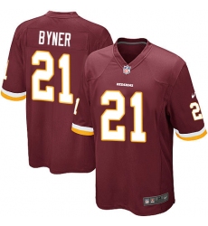 Men's Nike Washington Redskins #21 Earnest Byner Game Burgundy Red Team Color NFL Jersey