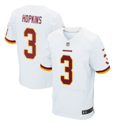 Men's Nike Washington Redskins #3 Dustin Hopkins Elite White NFL Jersey