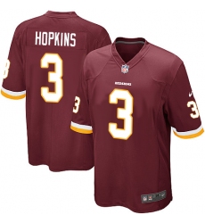 Men's Nike Washington Redskins #3 Dustin Hopkins Game Burgundy Red Team Color NFL Jersey