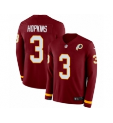 Men's Nike Washington Redskins #3 Dustin Hopkins Limited Burgundy Therma Long Sleeve NFL Jersey