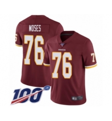 Men's Washington Redskins #76 Morgan Moses Burgundy Red Team Color Vapor Untouchable Limited Player 100th Season Football Jersey
