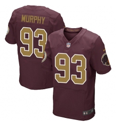 Men's Nike Washington Redskins #93 Trent Murphy Elite Burgundy Red/Gold Number Alternate 80TH Anniversary NFL Jersey