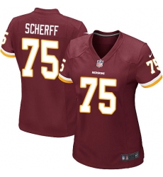 Women's Nike Washington Redskins #75 Brandon Scherff Game Burgundy Red Team Color NFL Jersey