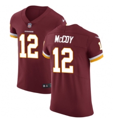 Men's Nike Washington Redskins #12 Colt McCoy Elite Burgundy Red Team Color NFL Jersey