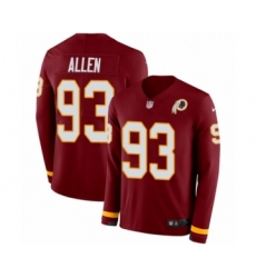 Men's Nike Washington Redskins #93 Jonathan Allen Limited Burgundy Therma Long Sleeve NFL Jersey