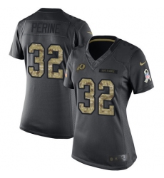 Women's Nike Washington Redskins #32 Samaje Perine Limited Black 2016 Salute to Service NFL Jersey