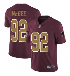 Youth Nike Washington Redskins #92 Stacy McGee Burgundy Red/Gold Number Alternate 80TH Anniversary Vapor Untouchable Limited Player NFL Jersey