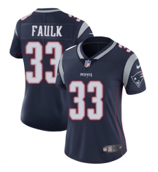 Women's Nike New England Patriots #33 Kevin Faulk Navy Blue Team Color Vapor Untouchable Limited Player NFL Jersey