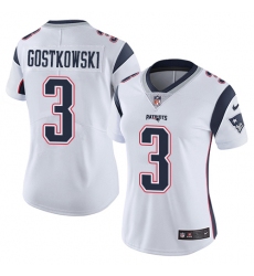 Women's Nike New England Patriots #3 Stephen Gostkowski White Vapor Untouchable Limited Player NFL Jersey