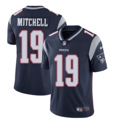 Men's Nike New England Patriots #19 Malcolm Mitchell Navy Blue Team Color Vapor Untouchable Limited Player NFL Jersey