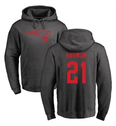 NFL Nike New England Patriots #21 Duron Harmon Ash One Color Pullover Hoodie