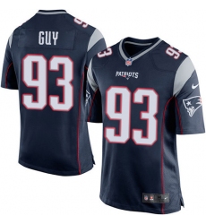 Men's Nike New England Patriots #93 Lawrence Guy Game Navy Blue Team Color NFL Jersey