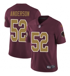 Youth Nike Washington Redskins #52 Ryan Anderson Burgundy Red/Gold Number Alternate 80TH Anniversary Vapor Untouchable Limited Player NFL Jersey
