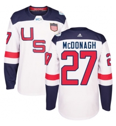 Youth Adidas Team USA #27 Ryan McDonagh Premier White Home 2016 World Cup Ice Hockey Jersey