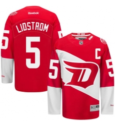 Youth Reebok Detroit Red Wings #5 Nicklas Lidstrom Premier Red 2016 Stadium Series NHL Jersey