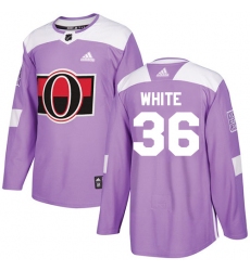 Men's Adidas Ottawa Senators #36 Colin White Purple Authentic Fights Cancer Stitched NHL Jersey