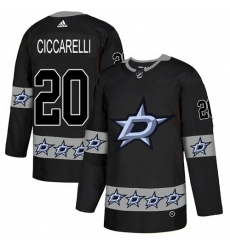 Men's Adidas Dallas Stars #20 Dino Ciccarelli Authentic Black Team Logo Fashion NHL Jersey