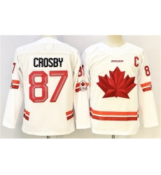 Men's Canada Hockey #87 Sidney Crosby White With C Stitched Jersey