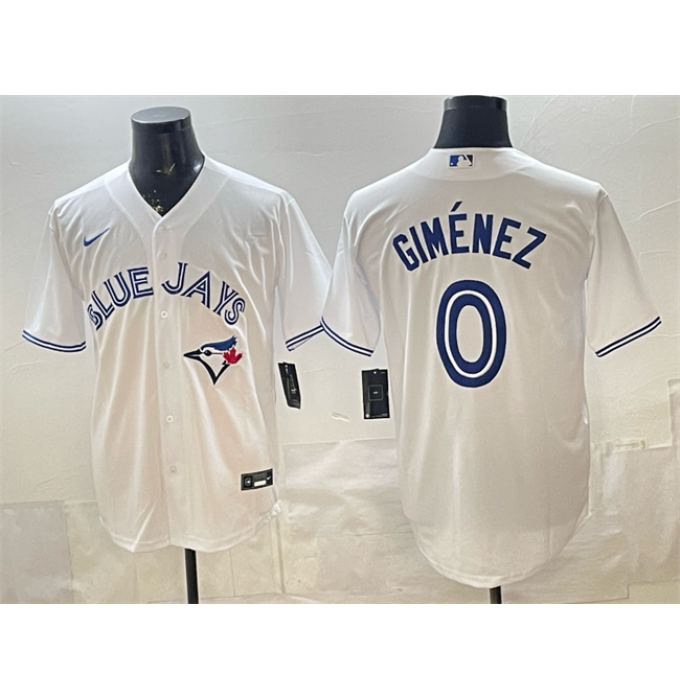 Men's Toronto Blue Jays #0 Andrés Giménez White 2025 Cool Base Stitched Baseball Jersey