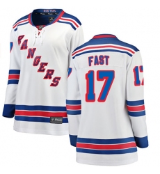 Women's New York Rangers #17 Jesper Fast Fanatics Branded White Away Breakaway NHL Jersey