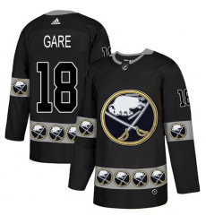 Men's Adidas Buffalo Sabres #18 Danny Gare Authentic Black Team Logo Fashion NHL Jersey