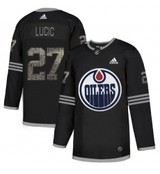 Men's Adidas Edmonton Oilers #27 Milan Lucic Black Authentic Classic Stitched NHL Jersey